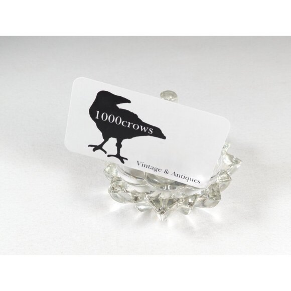 Vintage pressed glass ring dish, mcm dressing table ring holder, star jewelry - Picture 6 of 7